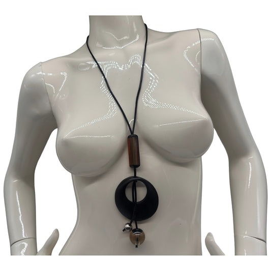 Halskette Aluna Noir (schwarz bernstein)